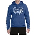 thumbnail image 2 of Wild Bobby His Grace Is Enough Heart Inspirational/Christian Unisex Graphic Hoodie Sweatshirt, Vintage Heather Blue, 3X-Large, 2 of 5