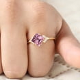 thumbnail image 5 of DBESTSTUDIOS Pink Sapphire Women Ring Diamond Anniversary Gold Ring Princess Cut Gemstone Ring September Birthstone Handmade Ring 7 MM 1CT, 5 of 8