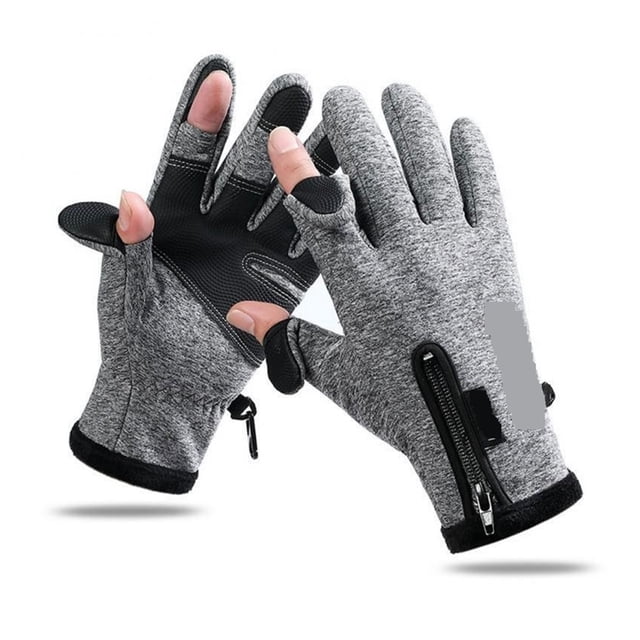 Winter Fishing Gloves 2 Finger Flip Fingerless Gloves Non-slip Waterproof Warm Winter Gloves Fishing Accessories Suitable For Hiking Driving Climbing Riding Skiing ,Wide Use