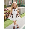 thumbnail image 3 of RUINIXCW Toddler Baby Girl Football Dress Outfit Infant Girl Summer Fall Tank Dress Rubby Embroidery Sleeveless Turn Down Collar Dot Ruffled Dress, 3 of 10