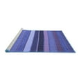 thumbnail image 2 of Ahgly Company Machine Washable Indoor Square Abstract Blue Contemporary Area Rugs, 3' Square, 2 of 4