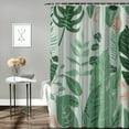 thumbnail image 2 of Orinice Tropical Leaves Shower Curtain with White Tassel for Bathroom Green Palm Leaf Shower Curtains Set Boho Banana Leaf Jungle Fabric Shower Curtain Bathtub Dorm Decorative Waterproof Hooks 60x72, 2 of 7