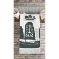 thumbnail image 4 of Ambesonne Vintage Boat Quilted Bedspread Set 2 Pcs, Gypsy of the Sea, Twin Size, Dark Blue Grey White, 4 of 4