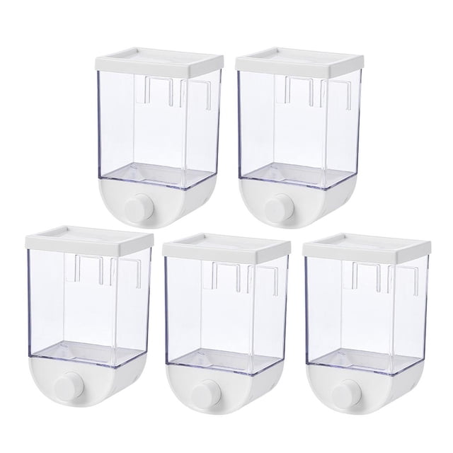DOLITY 5x Kitchen Clear Wall Mounted Food Storage Container Box Cereal Grain Dispenser