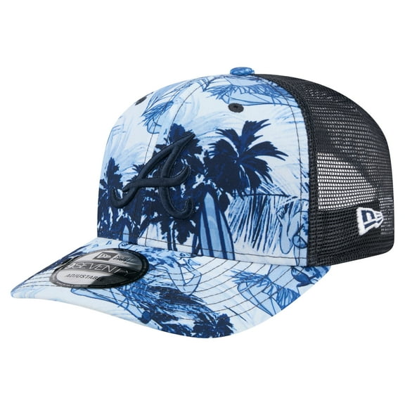 Men's New Era Navy Atlanta Braves Hula Trucker 9SEVENTY Adjustable Hat