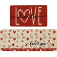 thumbnail image 1 of Valentine''s Day Kitchen Mats Set of 2, Red Love Heart Decorative Kitchen Rugs Romantic Kitchen Mats for Floor Non Slip Anniversary Wedding Party Home Decor 17x29 and 17x47 Inch, 1 of 6