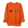 thumbnail image 2 of Womens Sweatshirts Halloween Printed Round Neck Long Sleeved Sweatshirts,Tops for Women Orange, 2 of 4