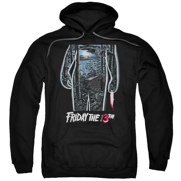 Trevco Sportswear WBM620-AFTH-5 Friday The 13th Poster Adult Pullover Hoodie, Black - 2X