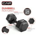 thumbnail image 6 of Cap Barbell 100 lb Cast Iron Hex Dumbbell Weight Set with Rack, Black, 6 of 11