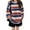 Orange, variant on Michellecmm Women’s Casual Long Sleeve T-shirt Fashion Stripe Printing Round Neck Loose Pullover Tops