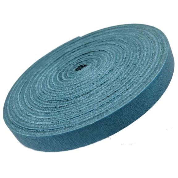 TOFL Genuine Top-Grain Leather Strap | 72 Inches Long | 3/8 Inch Wide | 1/8 Inch Thick (7-8 oz) | 1 Leather Strip for DIY Arts & Craft Projects, Clothing, Jewelry, Wrapping | Teal