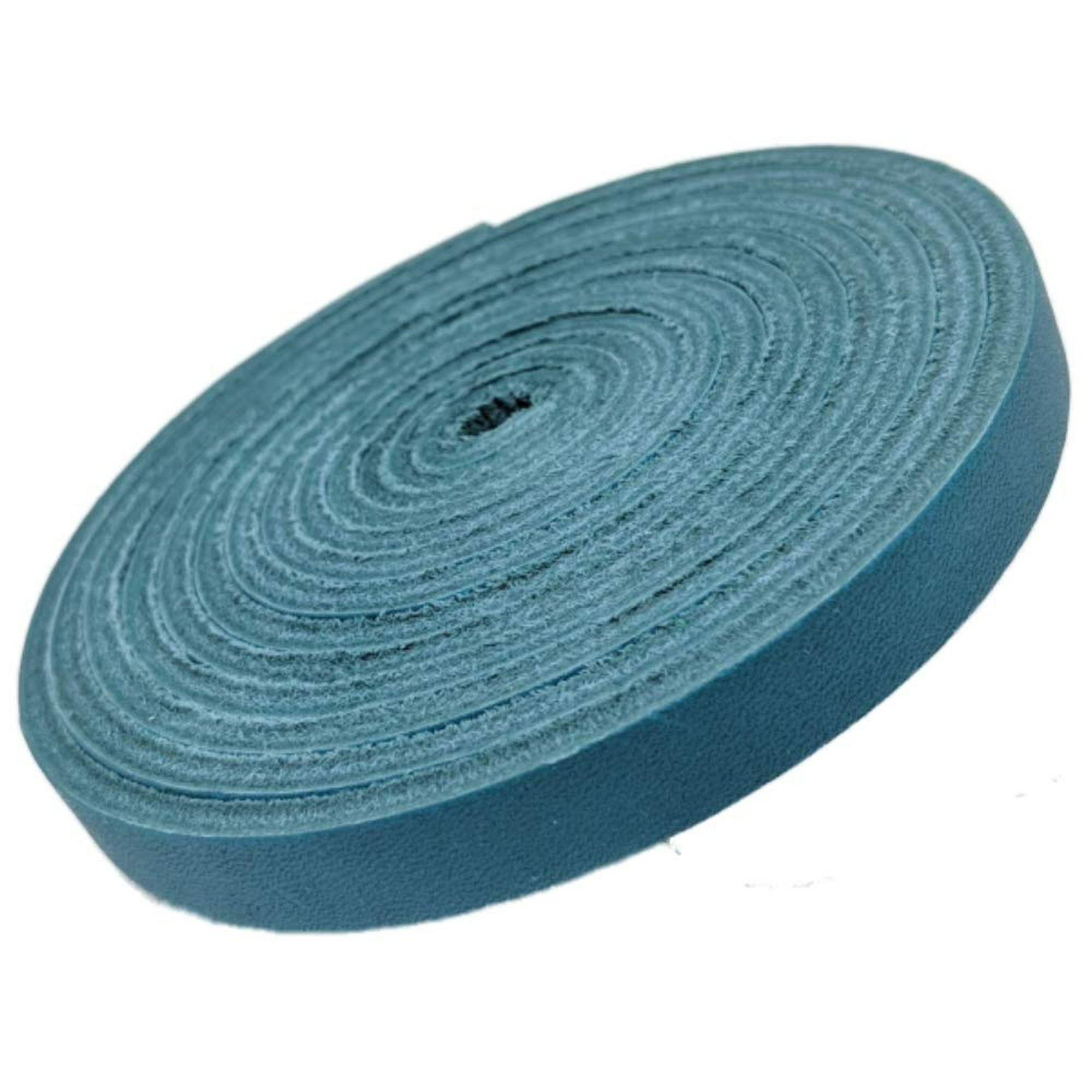 TOFL Genuine Top-Grain Leather Strap | 72 Inches Long | 3/8 Inch Wide | 1/8 Inch Thick (7-8 oz) | 1 Leather Strip for DIY Arts & Craft Projects, Clothing, Jewelry, Wrapping | Teal