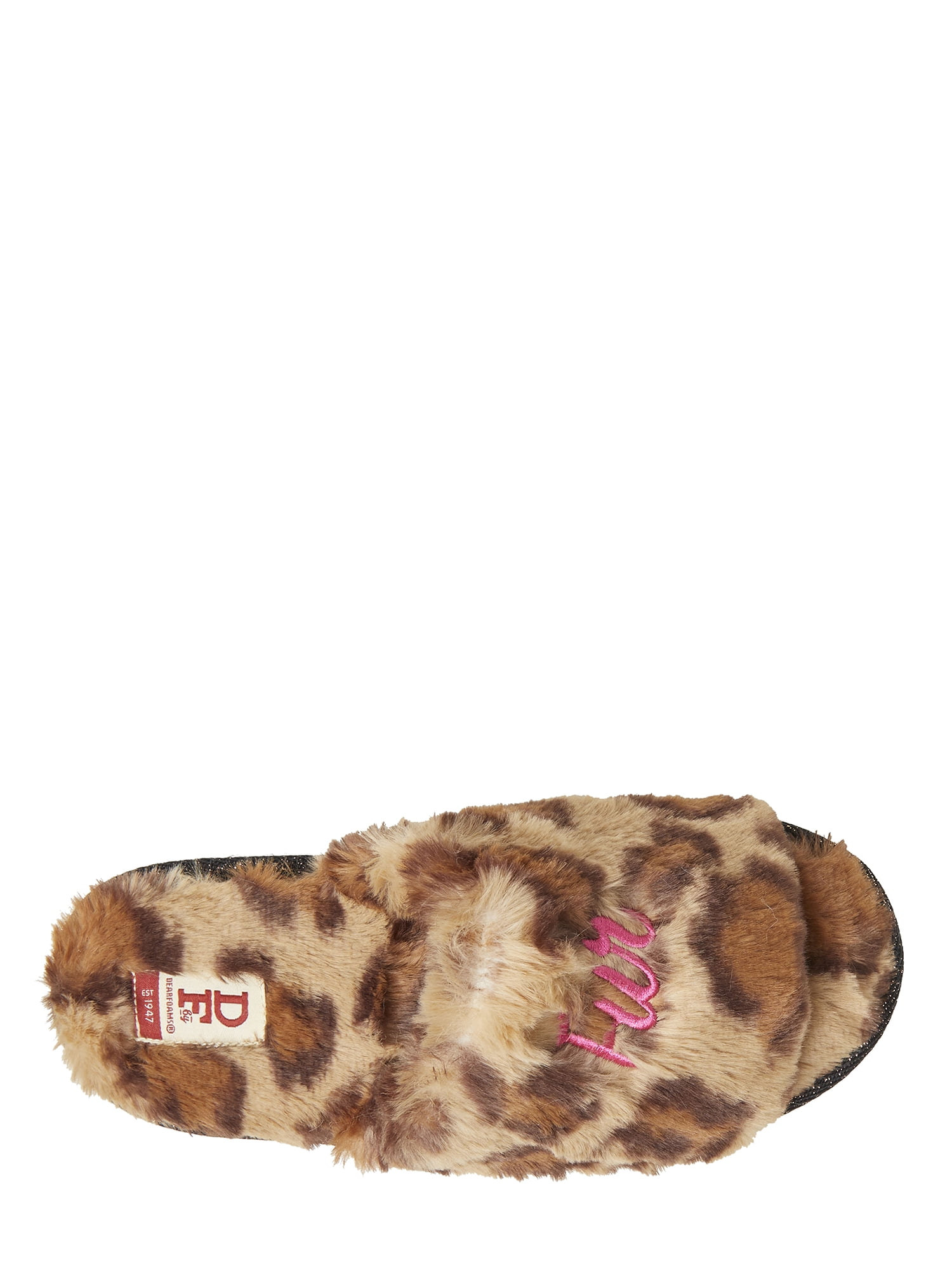 Dearfoams Women's Fur Mama Novelty Slide Slippers