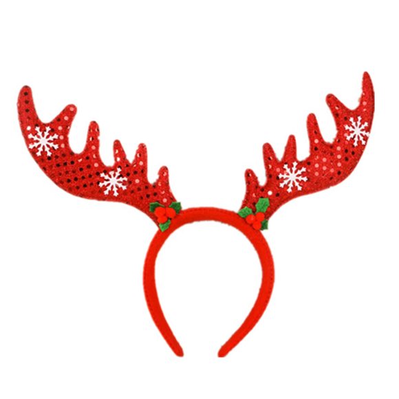 CIMAXIC Ornements de Fête Joyeux Noël Serre-Tête à Sequins Décorations de Fête pour Adultes et Enfants (Rouge), 11.42"X9.84"X0.79 Pouces