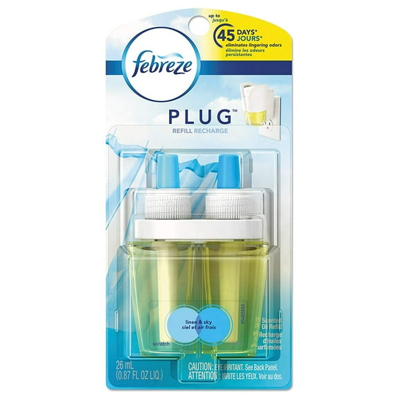 Febreze 45540 Plug Air Freshener Refills, Linen & Sky, 0.87 oz Refill Case of 8