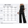 thumbnail image 5 of MOSHU Two Piece Sets for Women Casual Fall Travel Vacation Outfits Color Block Long Sleeve Tops and Drawstring Wide Leg Pants with Pokets Lounge Sets, 5 of 10