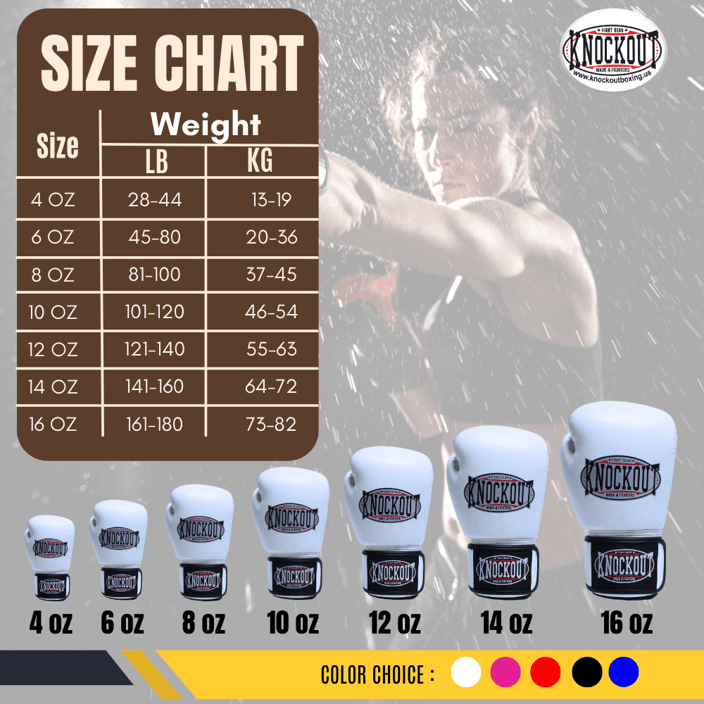 Knockout Boxing Gloves for Men Women, Muay Thai MMA Kickboxing Home Gym Training, Sparing Gloves Pair with Premium Ventilated Palm