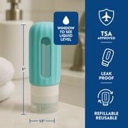 Smart Travel Silicone Containers 4-Pack with Clear Bag - TSA Approved, Leak-Proof 3 oz Squeeze Bottles