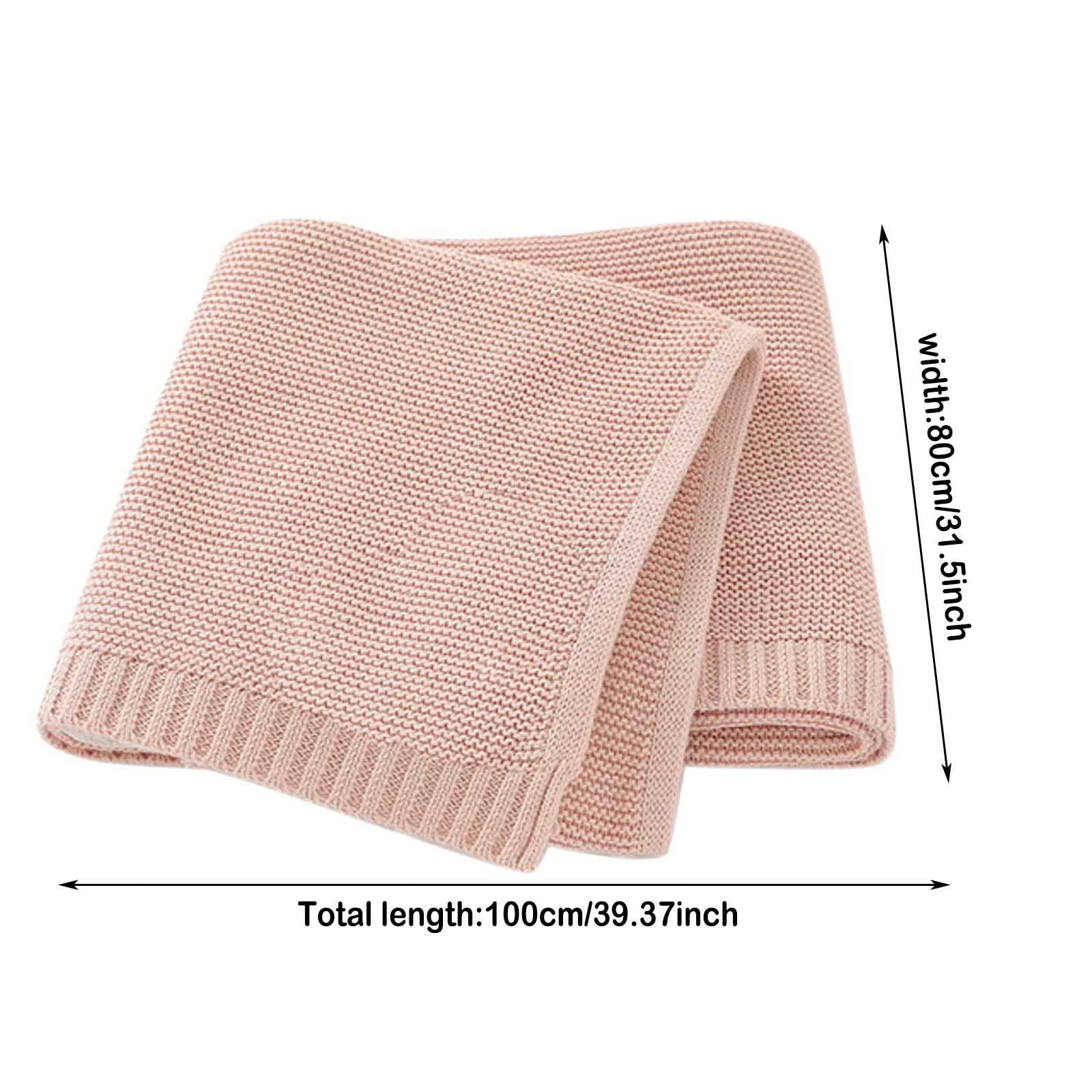 Custom Embroidered Baby Knitted Blanket Soft Warm Nursery Swaddling Crib Receiving Cover for Toddler Boy Girl