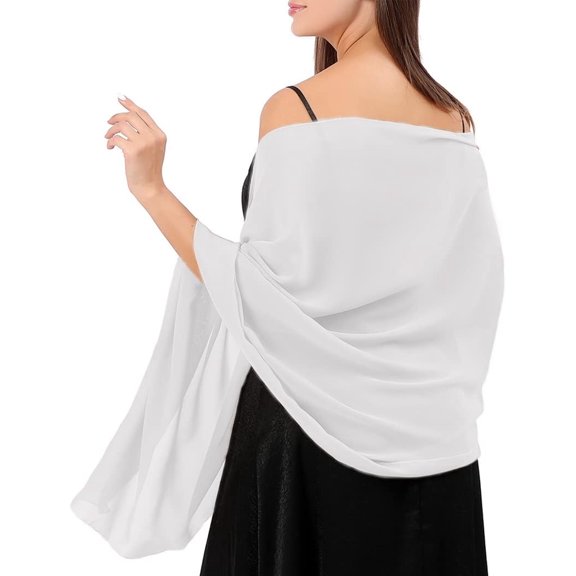 CoCoMangos Sheer Chiffon Shawls and Wraps for Evening Dresses Wedding Party Scarf Bridal Stole Accessories for Bride and Women
