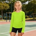 thumbnail image 2 of Krdevn Girls Long Sleeve UPF 50+ Sun Protection Athletic Shirt Finger Holes Sports Tee,4-5 Years, 2 of 4