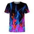 thumbnail image 5 of Qertyioot Homme en Lin de Coton Été Col Rond Imprimé Casual Manches Courtes Col Rond Top/chemise, 5 of 5