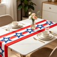 thumbnail image 6 of Dtchengua July 4th Table Runner - Patriotic Red Blue and White Decoration for 250th Anniversary Memorial Day Independence Day USA American Holiday Kitchen Dining Room Decor Party, 6 of 7