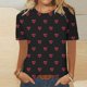 thumbnail image 5 of Camisetas Casuales de Manga Corta con Cuello de Tripulación Impresa de San Valentín Tee Gráfica Ligera Top 95% Poliéster 5% Elastano para el Uso Diario, Camiseta de Moda Cómoda, 5 of 8