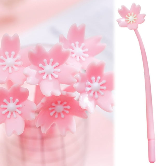 Meiiso Tool Series, Sakura Soft Silicone Gel Pen White Bud, Cute Flower Gel Ink Pens Writing Pens 0.38 mm Fun Kawaii Pens for Young adults Study groups 1Ml, Clearance!
