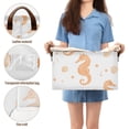 thumbnail image 5 of Yayeee Foldable Storage Basket for Shelves with Handles Waterproof Cloth Bins, White Seahorse, 5 of 7