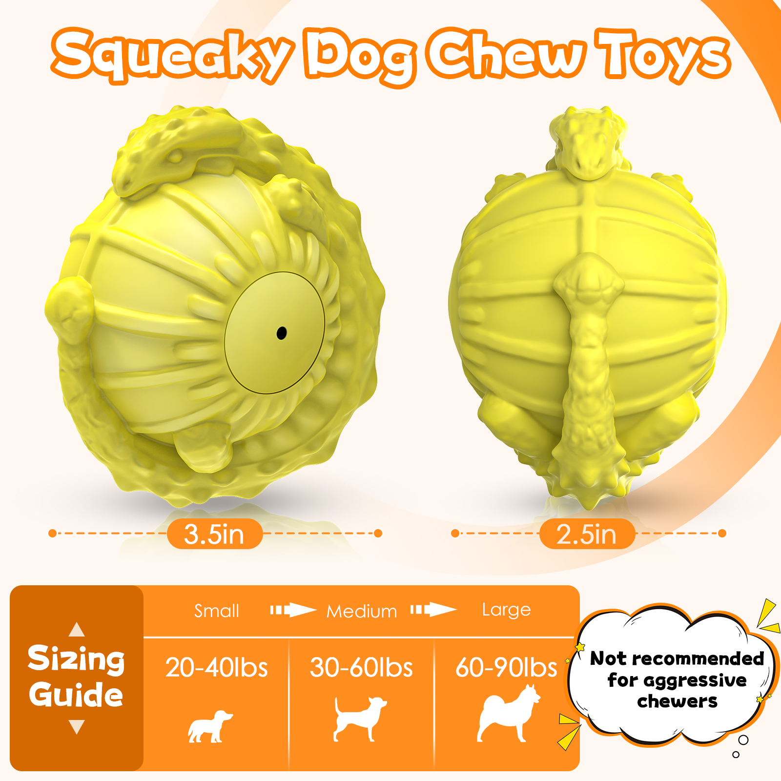 Indestructible Squeaky Dog Balls for Large Dogs – Durable Natural Rubber Chew Toy, Interactive Fetch & Water Play, Milk-Scented, Teeth Cleaning, Aggressive Chewers