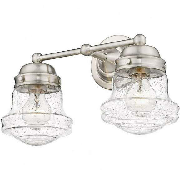 2 Light Vanity Light Fixture in Transitional Style-9.5 inches Tall and 15.5 inches Wide-Brushed Nickel Finish Bailey Street Home 372-Bel-4652412