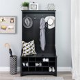 thumbnail image 3 of Atlin Designs Wide Hall Tree with Shoe Storage in Black, 3 of 6
