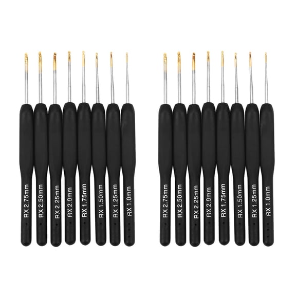 16Pcs / Set Black Knitting Needles Plastic Handle Crochet Hooks for Knit DIY Craft Tool Weaving Kit Braid