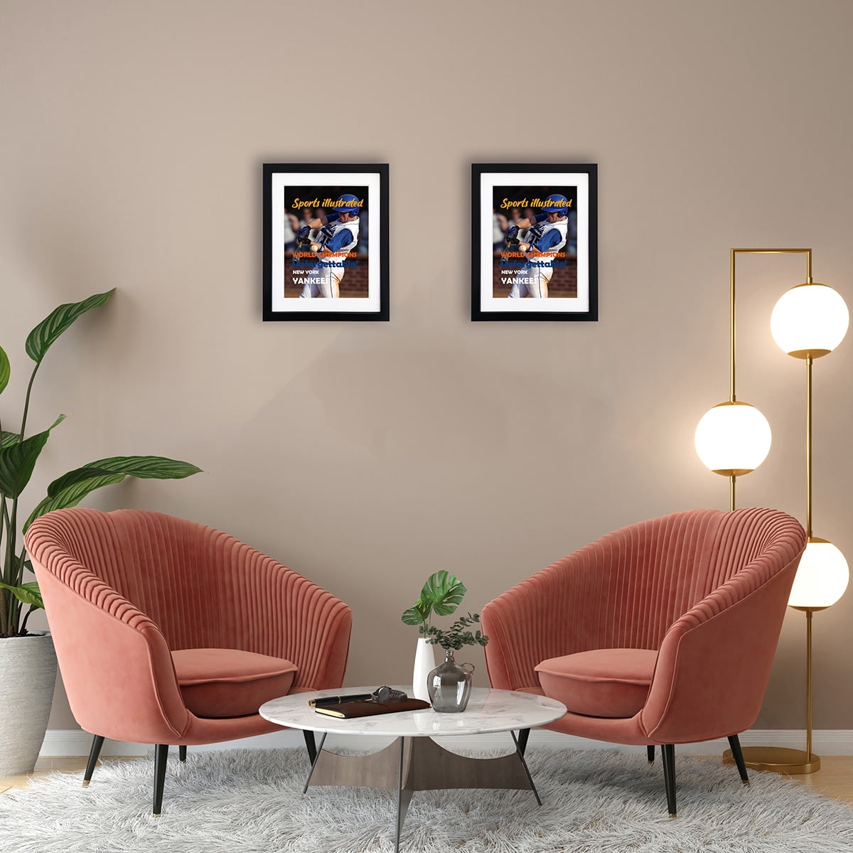 Sports Magazine Frame, 2 Pack,Displays Magazines Measuring 8.5 x 11.25 or 8.25 x 11 inches with Double White Matting