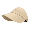 thumbnail image 5 of Sun Protective Outdoor Ladies Hat With Thin Brim Beach Sunshade Visor for Face Loop Hair Tie Hole Adjustable Summer Travel Cap, 5 of 6