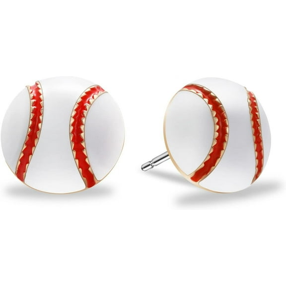 Sterling Silver Stud Earrings, Sports Easter Basket Stuffers for Teen Hypoallergenic Baseball Sport Earrings for Mom as Sports Fan Senior Night Gifts