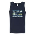 thumbnail image 2 of Wild Bobby, Sometimes It's A Fish Other Times It's A Buzz, Fishing, Men Graphic Tank Top, Navy, Medium, 2 of 4