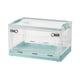 thumbnail image 1 of Caja de almacenamiento plegable, apilable, para papelería, caja de clasificación de joyas, organizador de contenedores, color verde lima, 1 of 5
