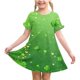 thumbnail image 1 of Niñas Vestido de Día de San Patricio Manga Corta Cuello Redondo Casual para 3-12 Años Niños Verano, 1 of 9