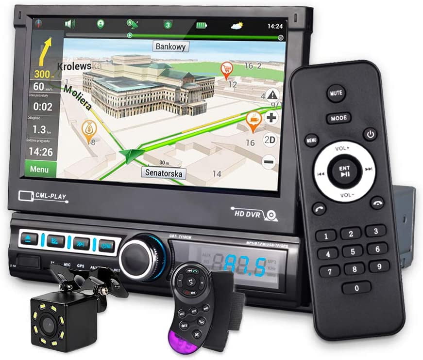 1DIN 7'' HD Autoradios GPS Navi Auto Stereo Radio Bluetooth FM AM MP5 MP3 Player 