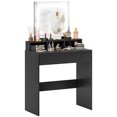 thumbnail image 1 of HOMCOM Makeup Vanity Desk with Mirror, 3 Colour LED Lights, Drawers, Black, 1 of 10