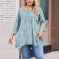 thumbnail image 3 of Oplxuo Plus Size Tops for Women 3/4 Sleeve Shirts Tunic Tops to Wear with Leggings Loose Fit Summer Fall Clothes, 3 of 4