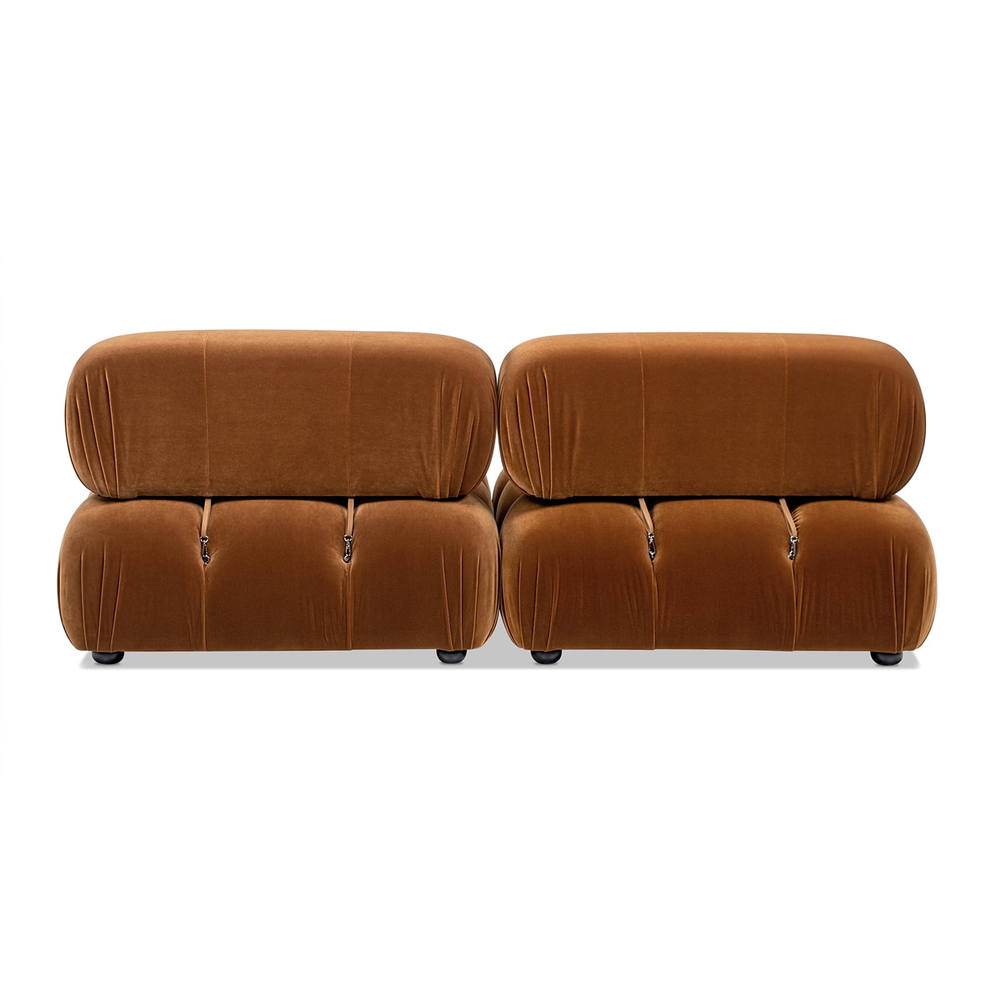 Jennifer Taylor Home Marcel 72.5" Bubble Modular Modern 2-Piece Loveseat Sofa, Burnt Orange Performance Velvet