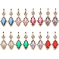 thumbnail image 1 of 16 colgantes de cristal facetado en forma de lágrima, 8 colores, con circonitas cúbicas y anilla de latón., 1 of 6