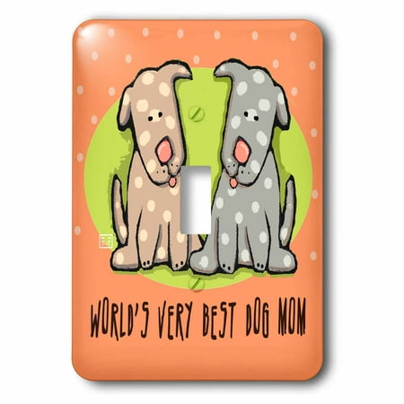 3dRose World s Best Dog Mom Cute Cartoon Puppies Pets Animals - Single Toggle Switch
