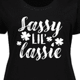 thumbnail image 4 of Inktastic Saint Patrick's Day Sassy Lil' Lassie with Shamrocks Women's Plus Size T-Shirt, 4 of 5