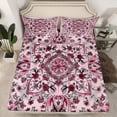 thumbnail image 2 of Homewish Bohemian Mandala 3pcs Twin Sheet Sets For Female Teens Girls,Traditional Floral Flower Twin Fitted Sheet,Retro Vintage Breathable Flat Sheet,Breathable Home Decor, 2 of 7