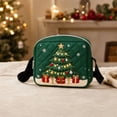 thumbnail image 5 of Christmas Quilted Crossbody Purse, Cute Embroidered Winter Character Shoulder Handbag with Adjustable Strap & Secure Zipper, Festive Casual Daily‑use Sling Bag Holiday Gift for Women and Girls, 5 of 7