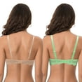 thumbnail image 2 of Curve Muse Women's Plus Size Push Up Add 1 Cup Underwire Perfect Shape Lace Bras-2PK-NUDE,LT-GREEN-48DDD, 2 of 7